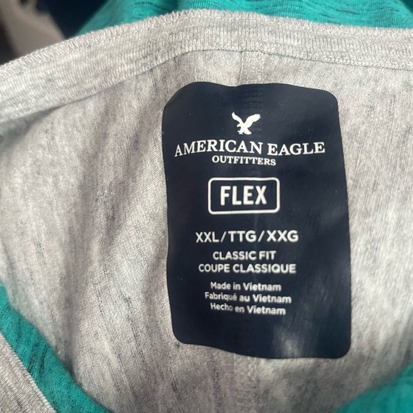 Like New American Eagle Flex Shirt Classic Fit Aqua Gray Men’s XXL - Picture 3 of 5